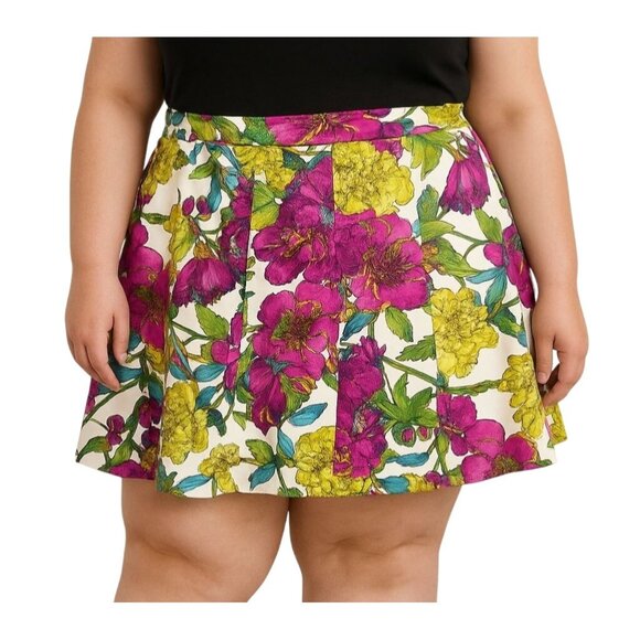 Lane Bryant Womens Floral Print Side Zipper Skirt Plus Size 26 - Picture 1 of 6